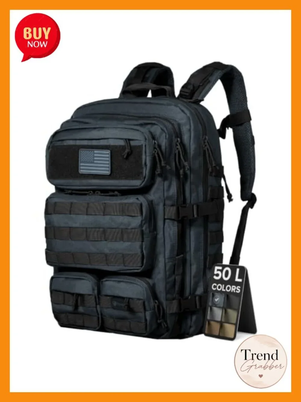 50L Military Molle Tactical Backpack Water Resistant Rip-Stop Heavy Duty